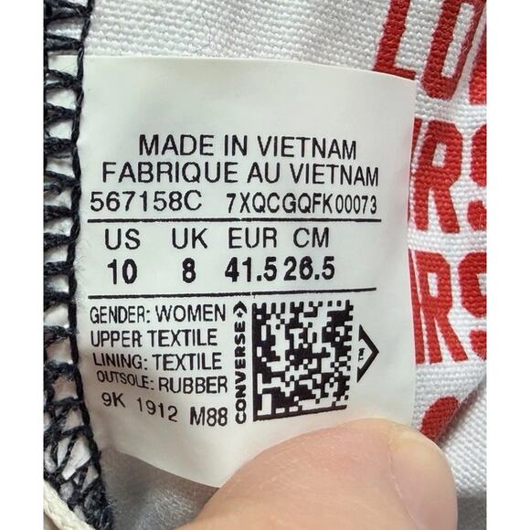 Converse Chuck Taylor All Star Love Yourself First Platform Women Sz 10 Hearts - Picture 13 of 13